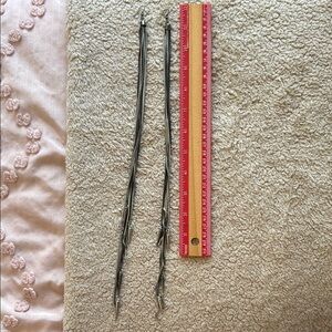 Extra long metal style earrings